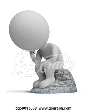       3d Small People   Thinker  Clip Art Gg59013608   Gograph