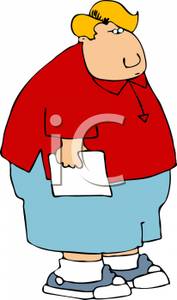 An Overweight Kid   Royalty Free Clipart Picture