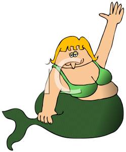 An Overweight Mermaid   Royalty Free Clipart Picture