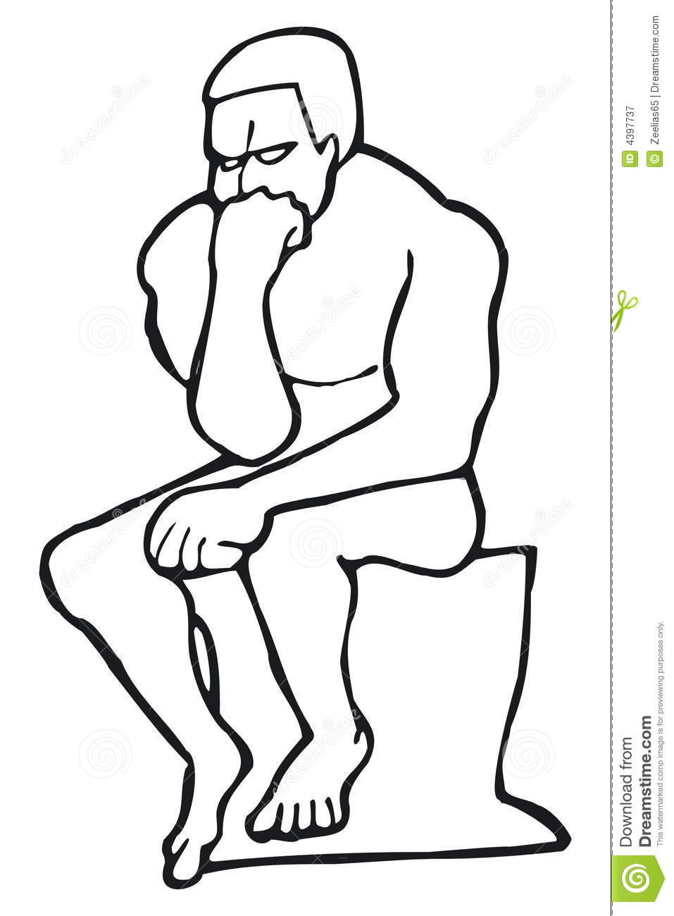 Art Illustration Of The Statue The Thinker