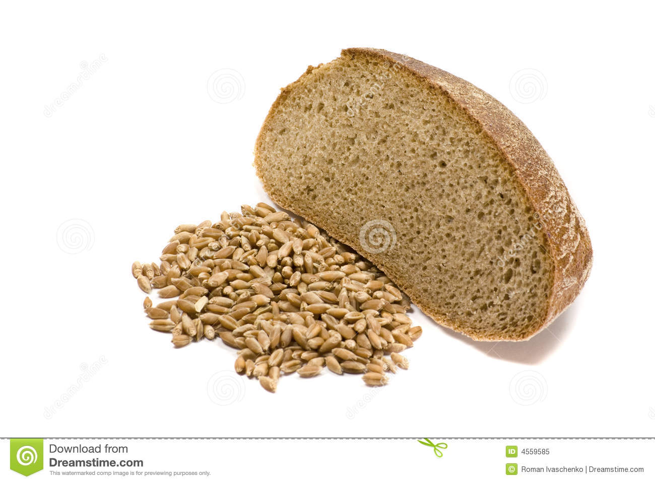 Barley Grains And The Piece Of Bread Royalty Free Stock Photo   Image