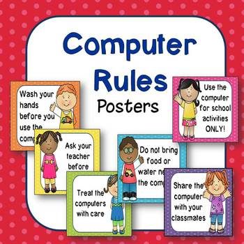 Classroom Computer Rules Posters  Happy Kids