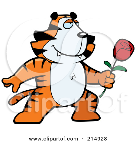 Clipart Of A Cartoon Happy Grinning Sitting Tiger Big Cat Royalty