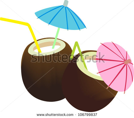 Coconut Drink With Umbrella Clipart   Free Clip Art Images