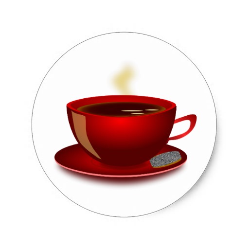 Cup Of Tea Vector Clipart Tea Coffee Red Mug Classic Round Sticker