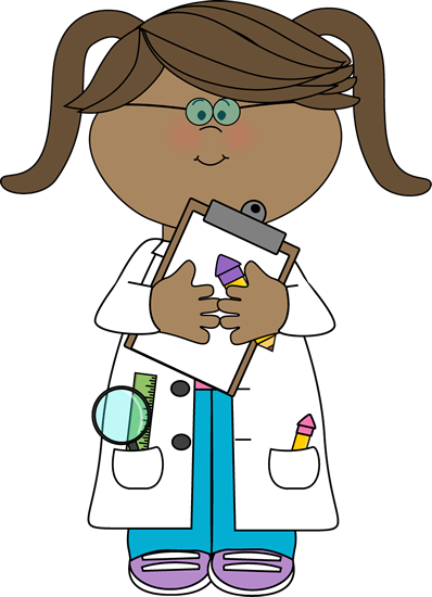 Girl Scientist With Clipboard Clip Art   Girl Scientist With Clipboard