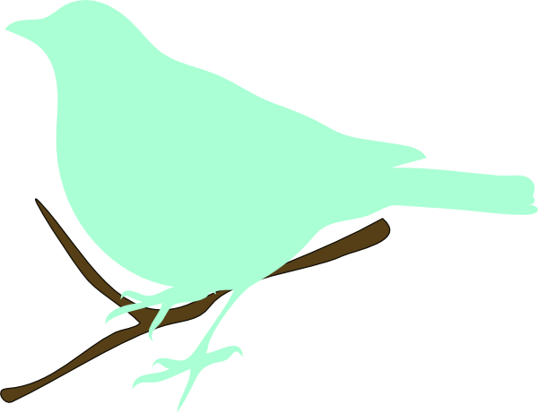 Green Bird On Twig Clip Art Vector