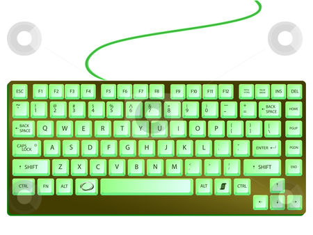 Green Shiny Keyboard Stock Vector Clipart Green Shiny Keyboard    