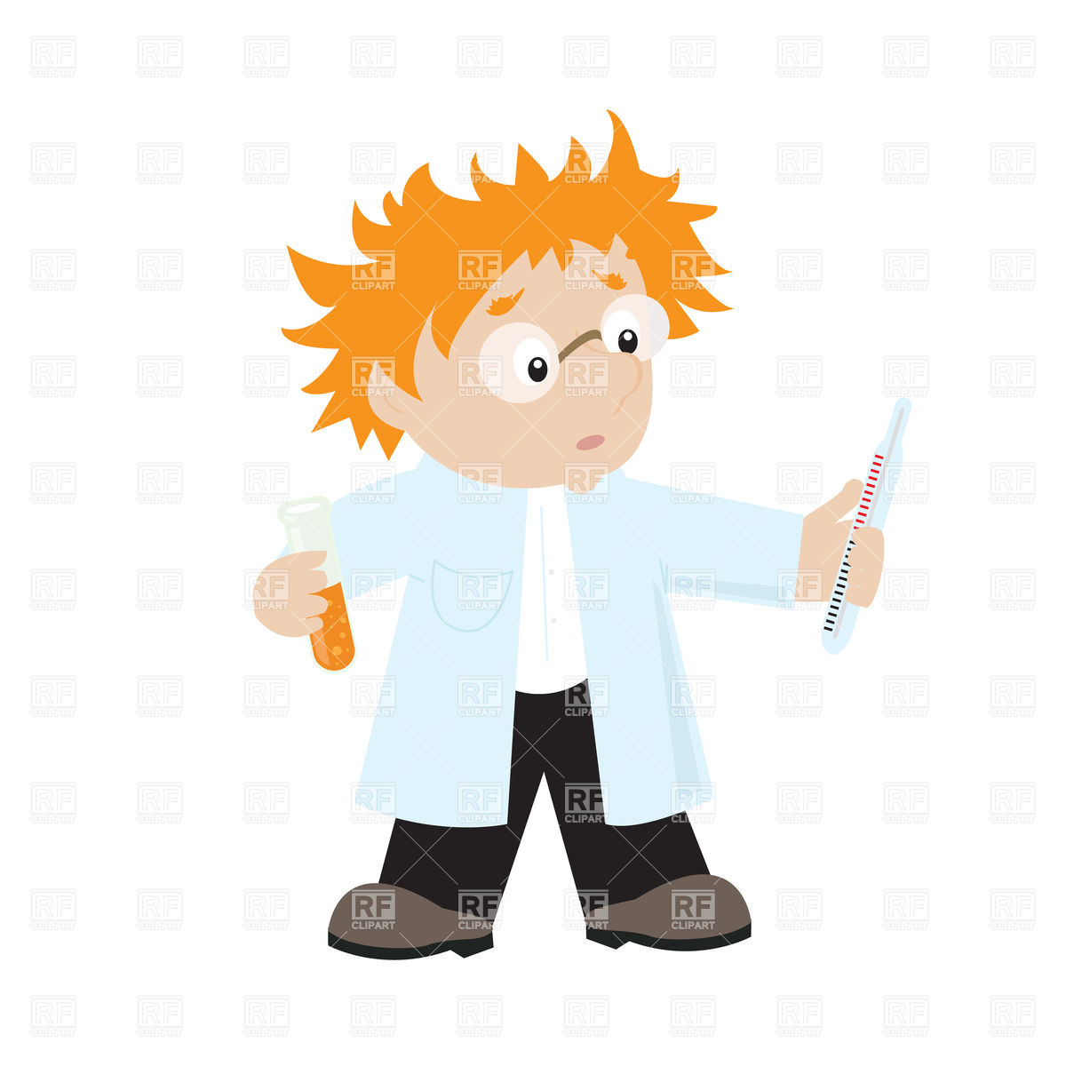     Haired Cartoon Scientist Download Royalty Free Vector Clipart  Eps