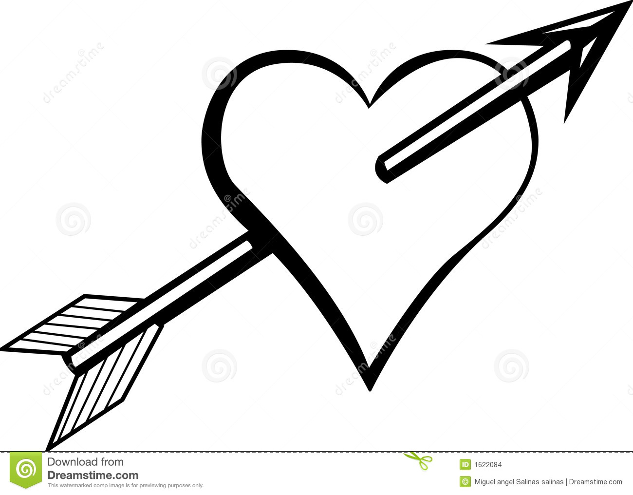 Heart With Arrow Vector Illustration Stock Images   Image  1622084