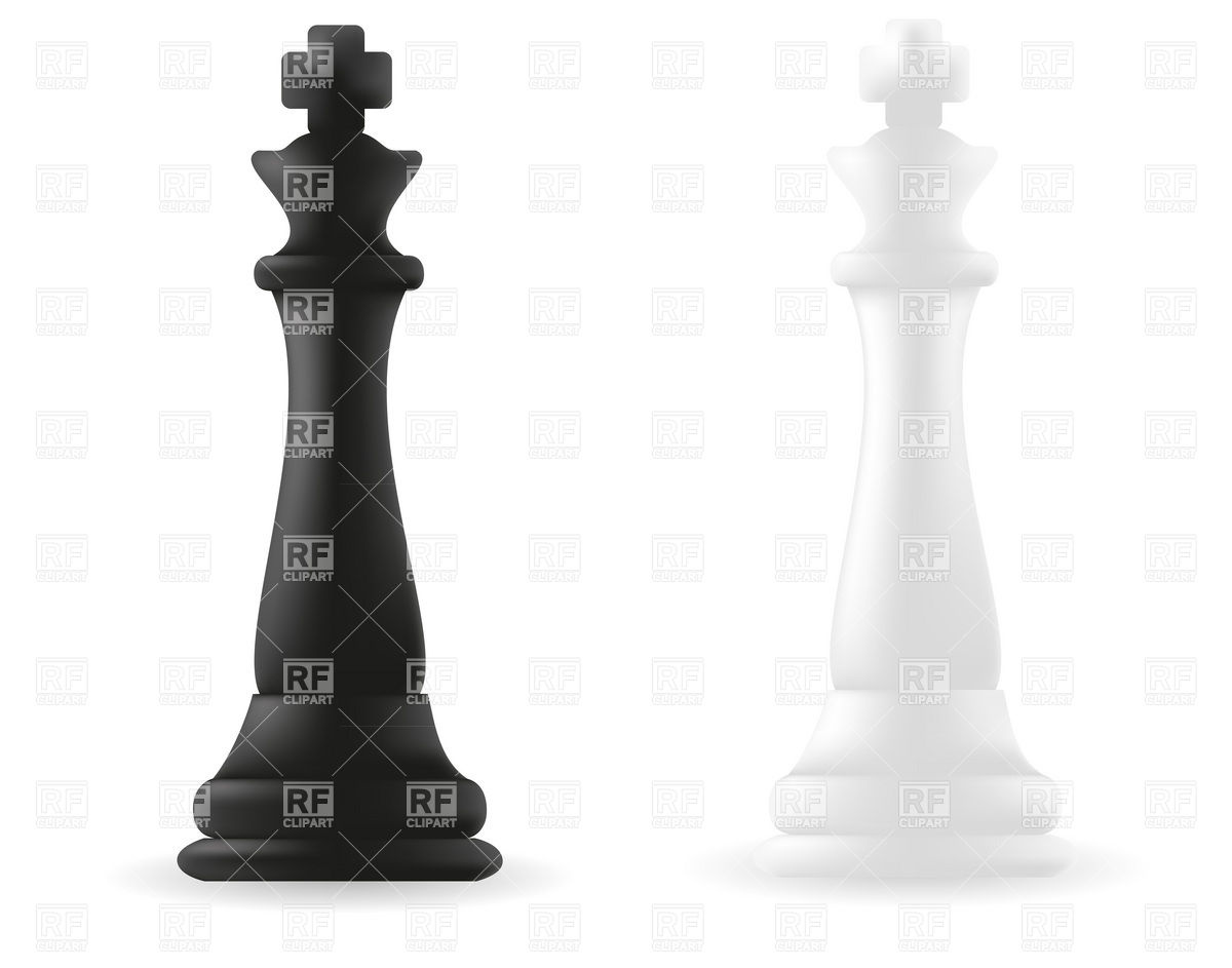 King Chess Piece Black And White 19514 Download Royalty Free Vector