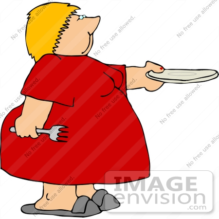 Overweight Woman Wanting Seconds Clipart    12619 By Djart   Royalty