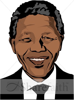 Smiling Nelson Mandela   Famous People Clipart