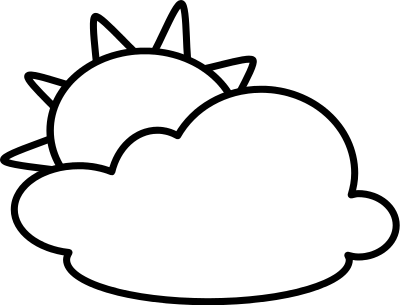Weather Clipart Black And White Cloudy Clipart Black And White Partly