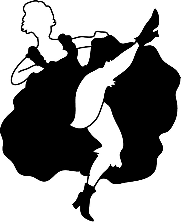 Western Saloon Cancan Silhouette