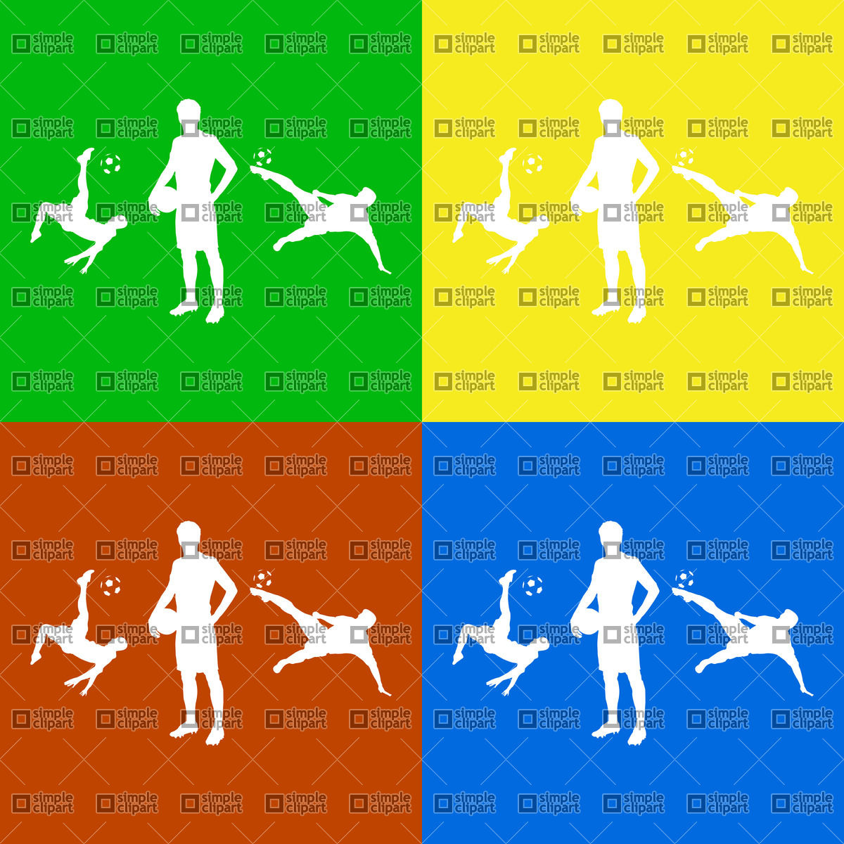 White Silhouetts On Colorful Backgrounds 21197 Vector Clipart  Eps