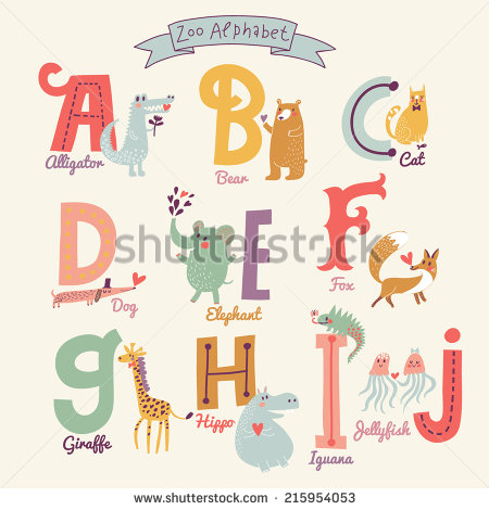 Zoo Alphabet In Vector  A B C D E F G H I J Letters  Funny    