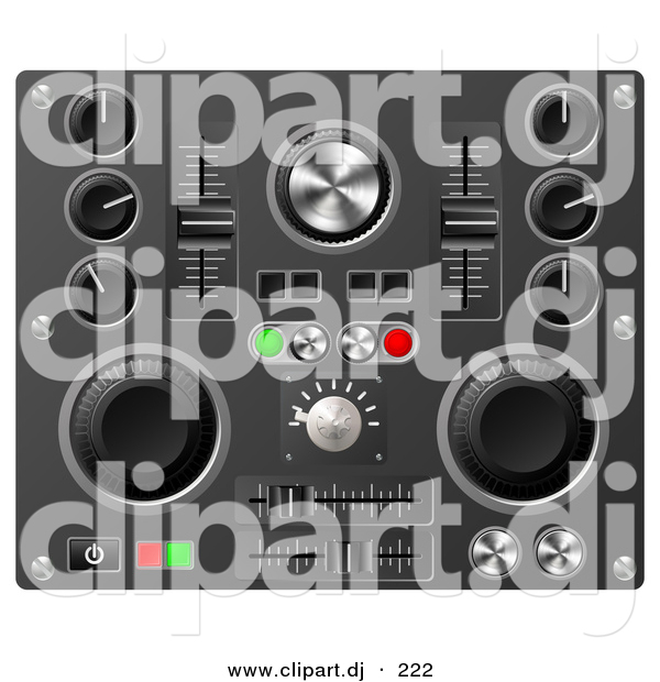 3d Vector Clipart Of A Knobs Switches And Dials On A Soundboard By