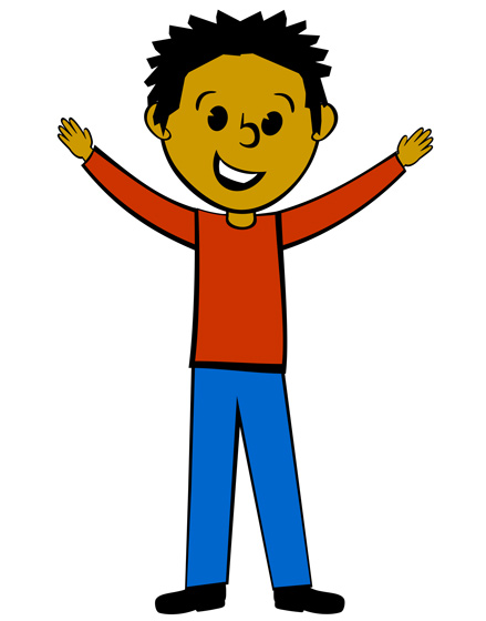 Ad Guy With Hands Raised   Free Clip Art