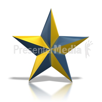 Blue And Gold Star   Signs And Symbols   Great Clipart For
