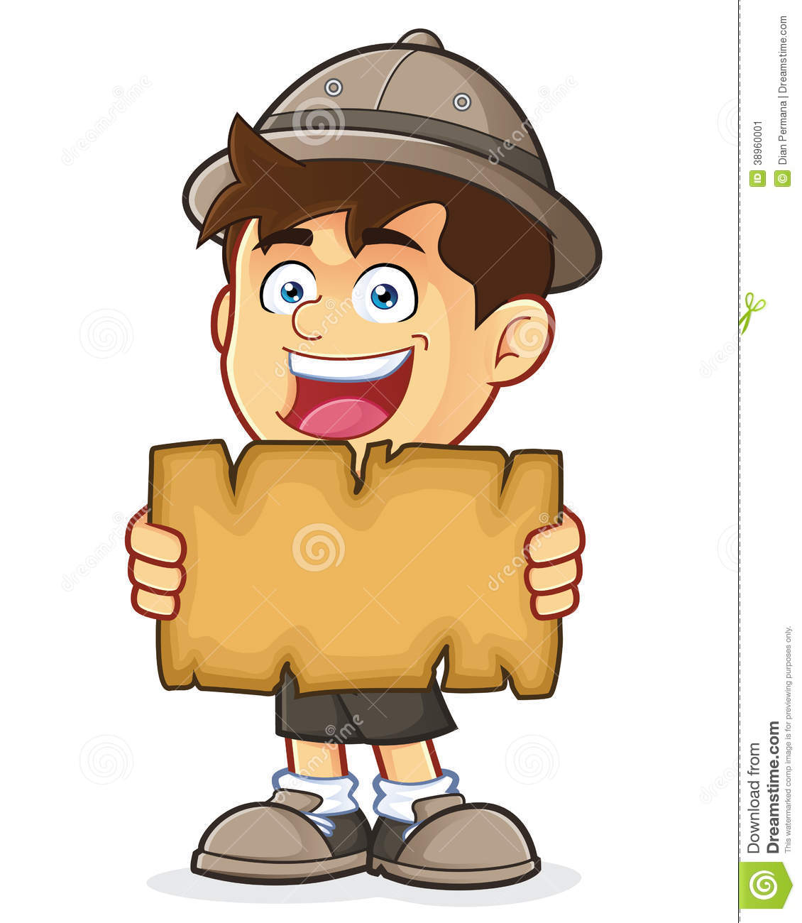 Boy Scout Or Explorer Boy Holding A Blank Map Stock Vector   Image
