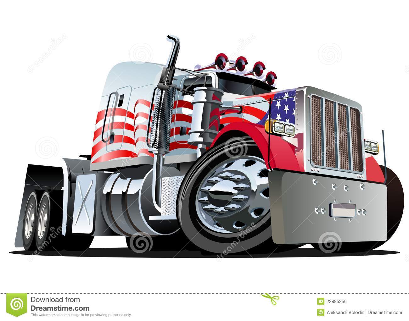 Cartoon Semi Truck Available  Ai 10 Vector Format Separated By Groups