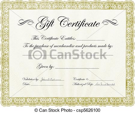 Clipart Of Vector Gift Certificate Frame   Vector Ornate Certificate