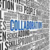 Collaboration Concept In Word Tag Cloud   Clipart Graphic