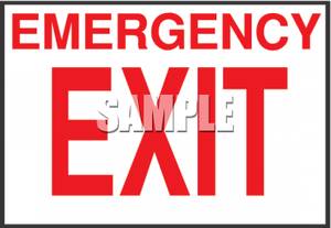 Emergency Exit Sign   Royalty Free Clipart Picture