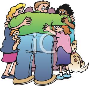 Group Of People In A Huddle   Royalty Free Clipart Picture