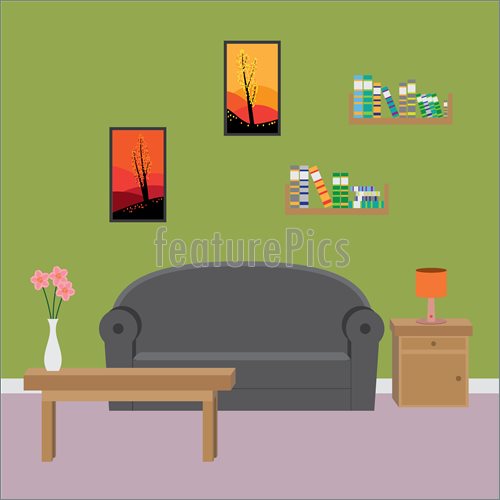 Illustration Of Living Room   Royalty Free Vector At Featurepics Com