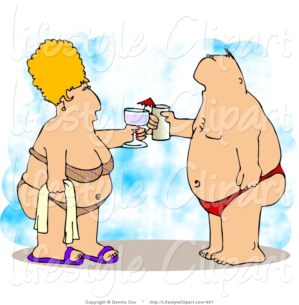 Larger Preview  Lifestyle Clipart Of An Obese Husband And Wife In    