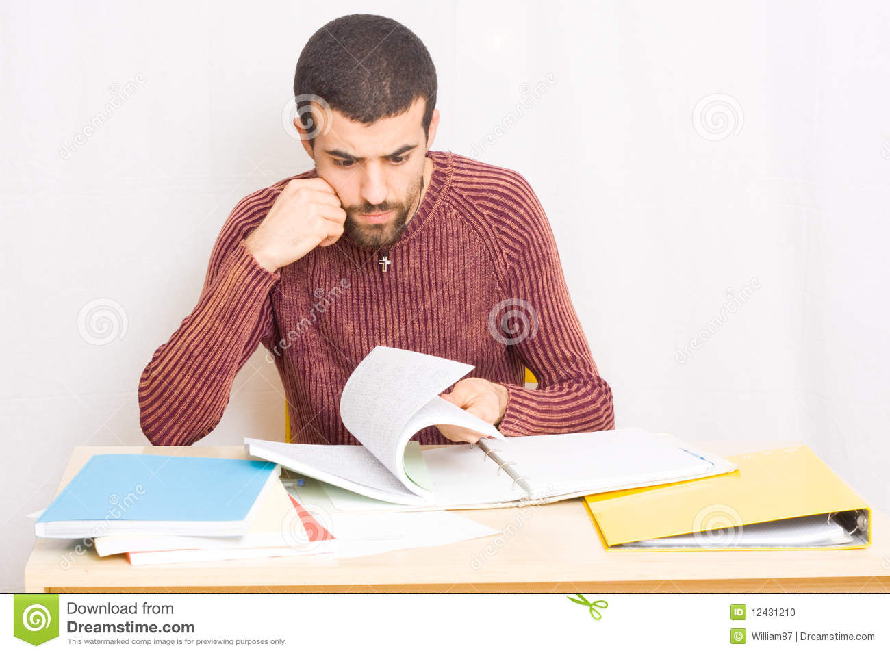 Man Studying Stock Photo   Image  12431210