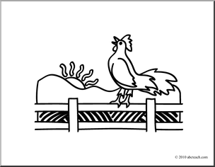 Of 1 Coloring Page Coloring Black And White Morning Rooster Coloring    