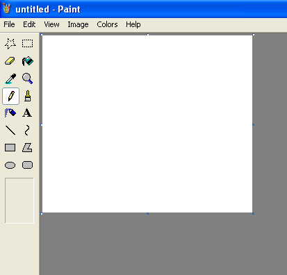 Once Paint Is Opened You Should See A Screen Like The Following