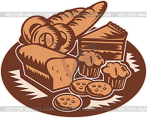 Pastry Bakery Bread Cookies Muffin   Vector Clip Art
