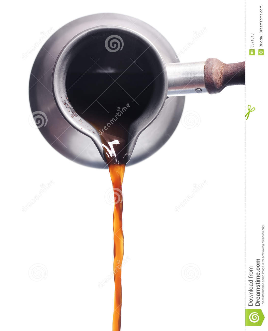 Pouring Coffee Isolated On White Background 