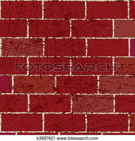 Red Brick Wall View Large Illustration