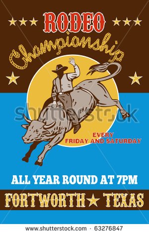 Rodeo Championship All Year Round Fort Worth Texas Usa   Stock Vector