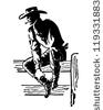Rodeo Cowboy Retro Clipart Illustration Cattle Call Retro Clipart