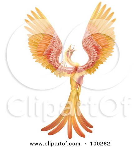 Royaltyfree Rf Clipart Illustration Of A Golden And Red Phoenix Bird