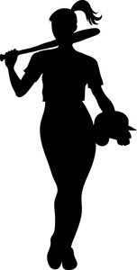 Softball Clipart Image   Silhouette Of A Girl Softball Player