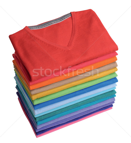 Stack Of Folded Laundry Stock Photo  Pile Of Colorful