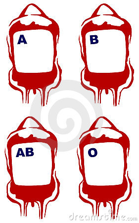 Vector Hand Drawn Blood Bags With All The Blood Types