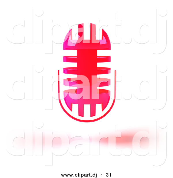 3d Vector Clipart Of A Pink Floating Microphone Head By Julos    31