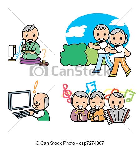 Active Seniors Illustrations And Clipart