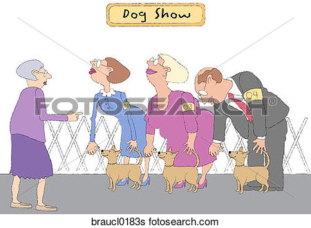 At A Dog Show  Fotosearch   Search Clip Art Drawings Fine Art