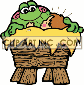 Baby Babies Frog Cartoon Crib Cribs Babyjesus002pr C Clip Art Religion
