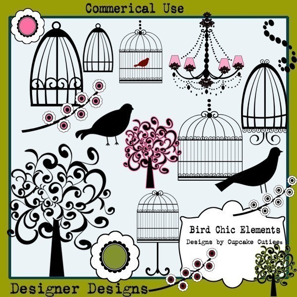 Bird Shabby Chic Clipart Commercial Use For By Cupcakecutiees