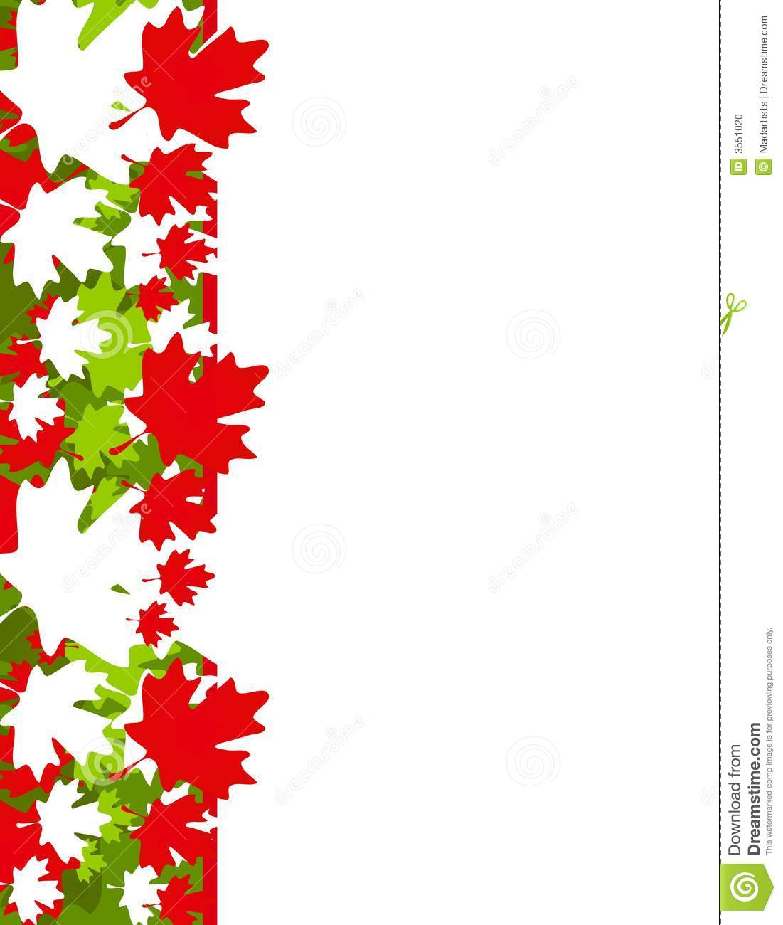 Border Illustration Featuring A Collage Of Maple Leaf Designs In
